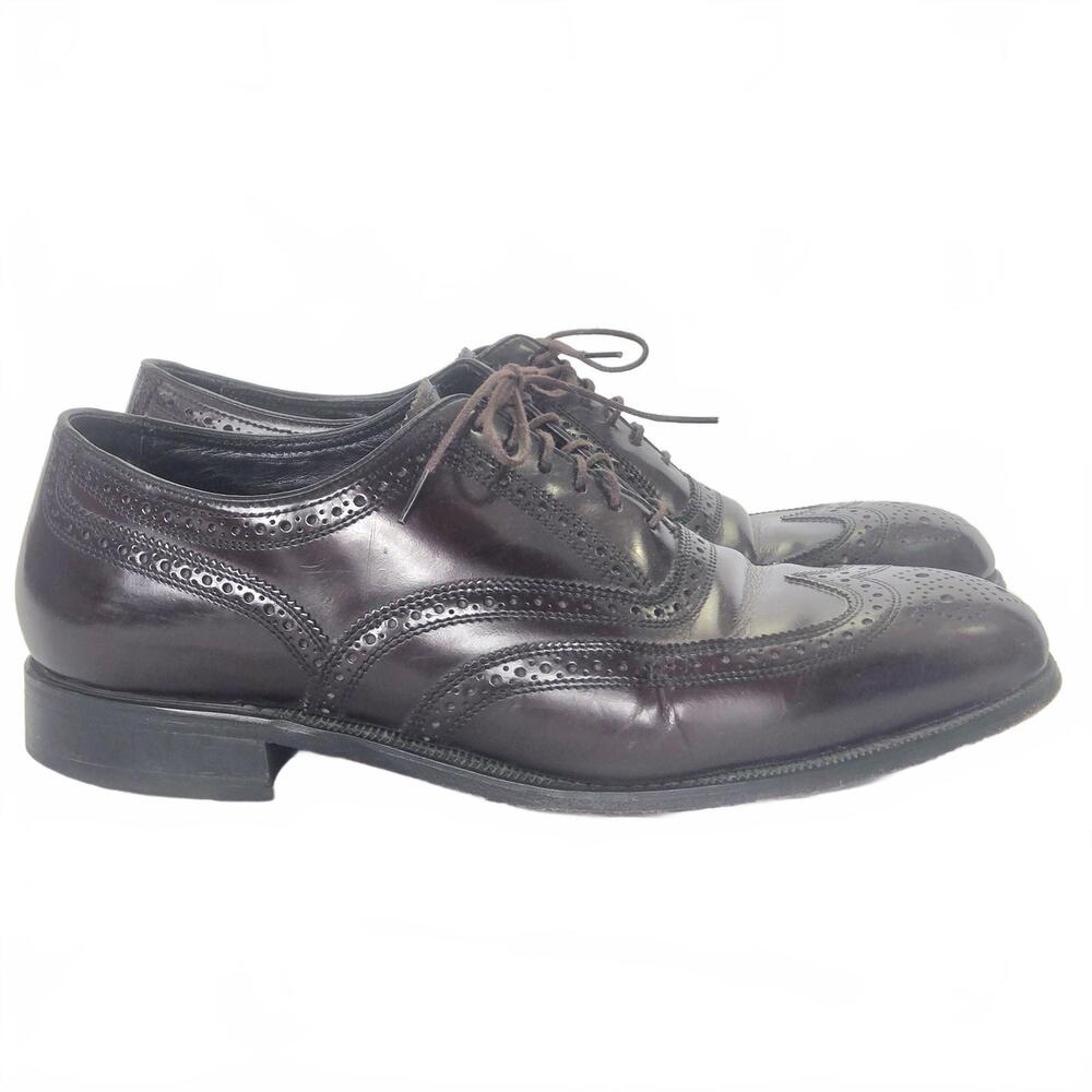 Florsheim Burgundy Red Wingtip Oxford Brogue Leather Men's Dress Size 10.5D